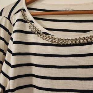 Ann Taylor Loft Striped Tee sz XL